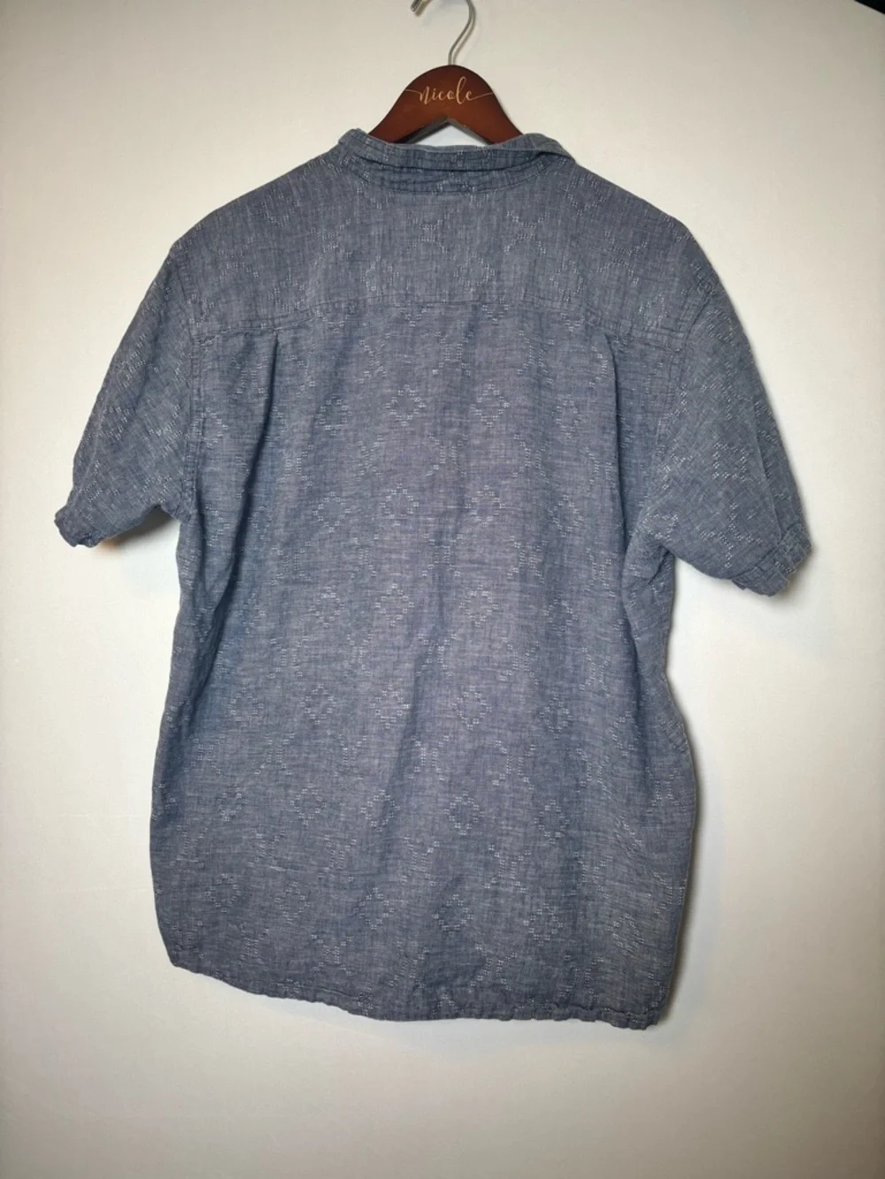 Patagonia Men's Back Step Shirt Size XL Blue Button-Up ORGANIC Cotton Hemp Blend